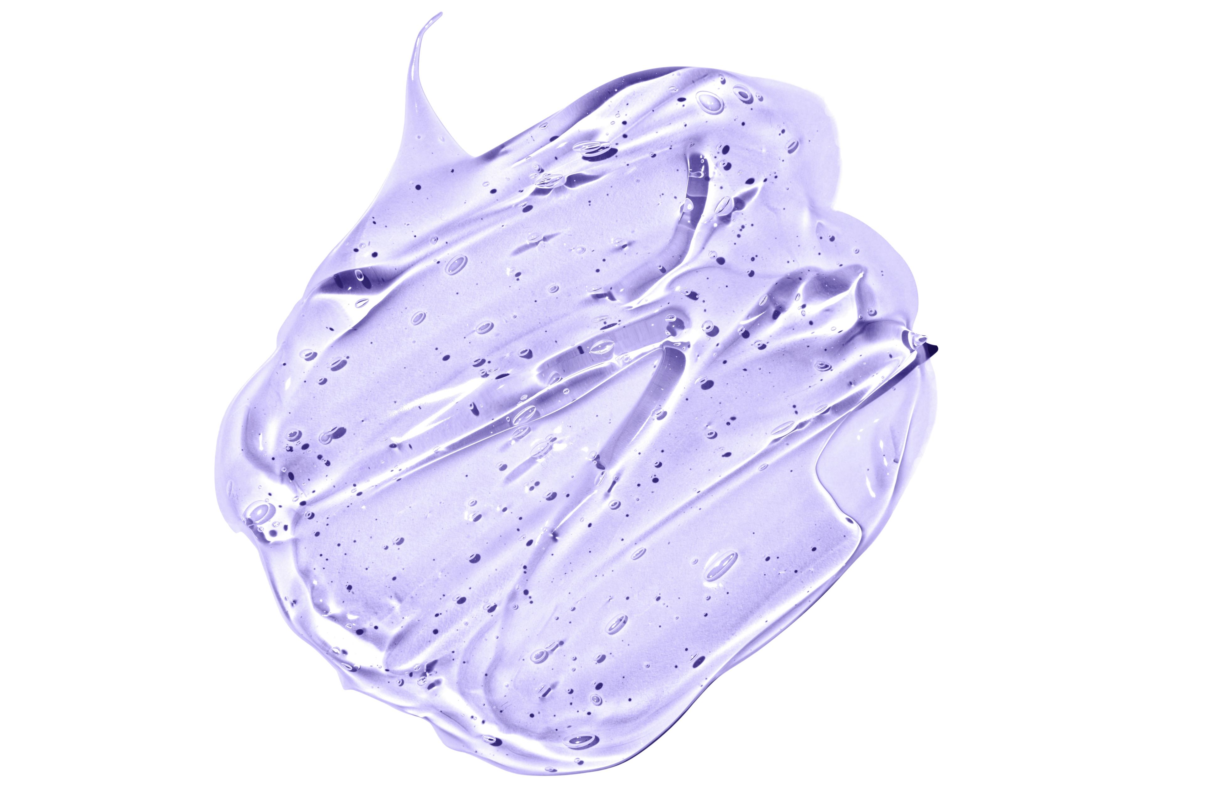Purple gel on a white background