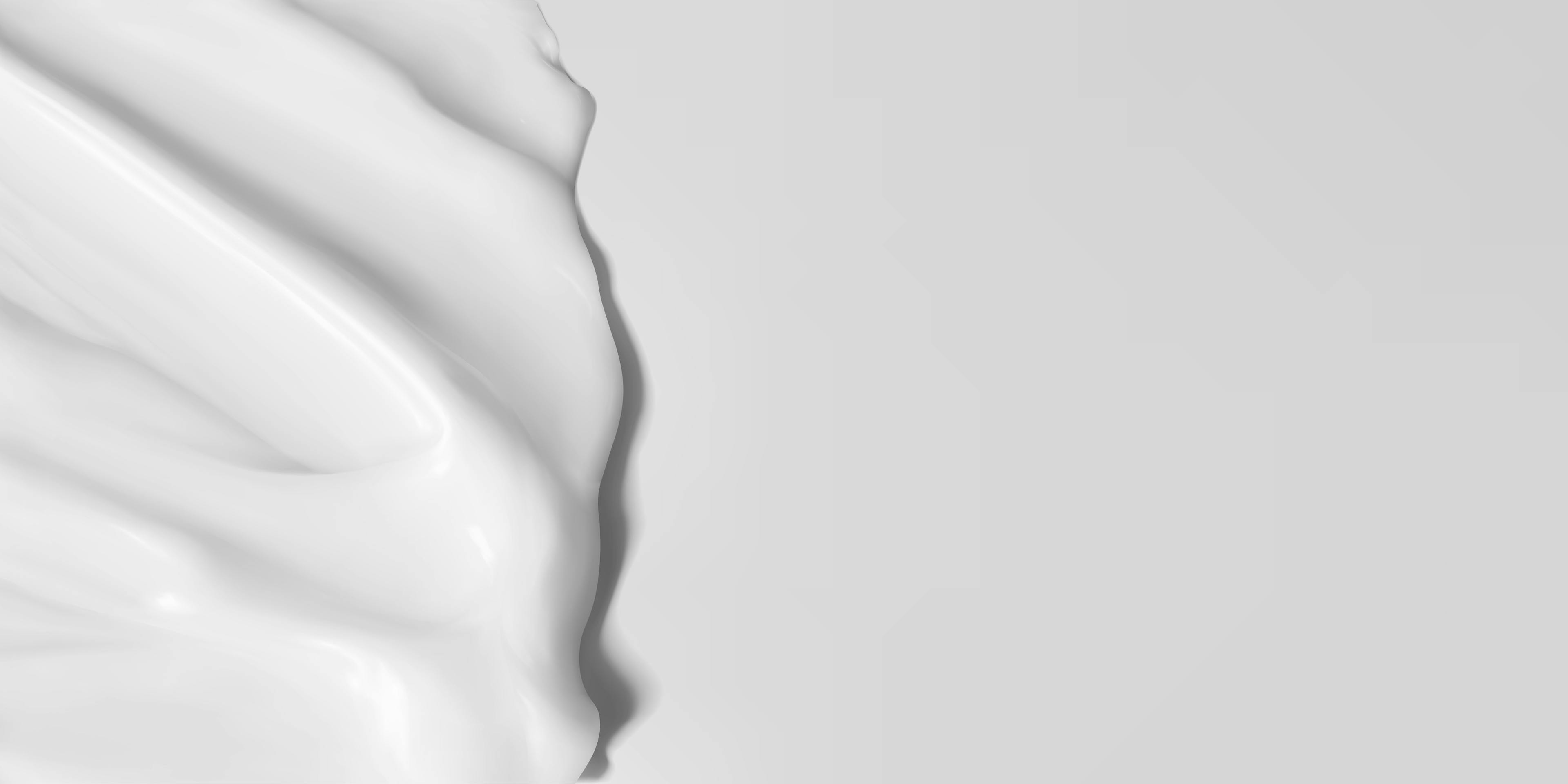 White cream on a white background