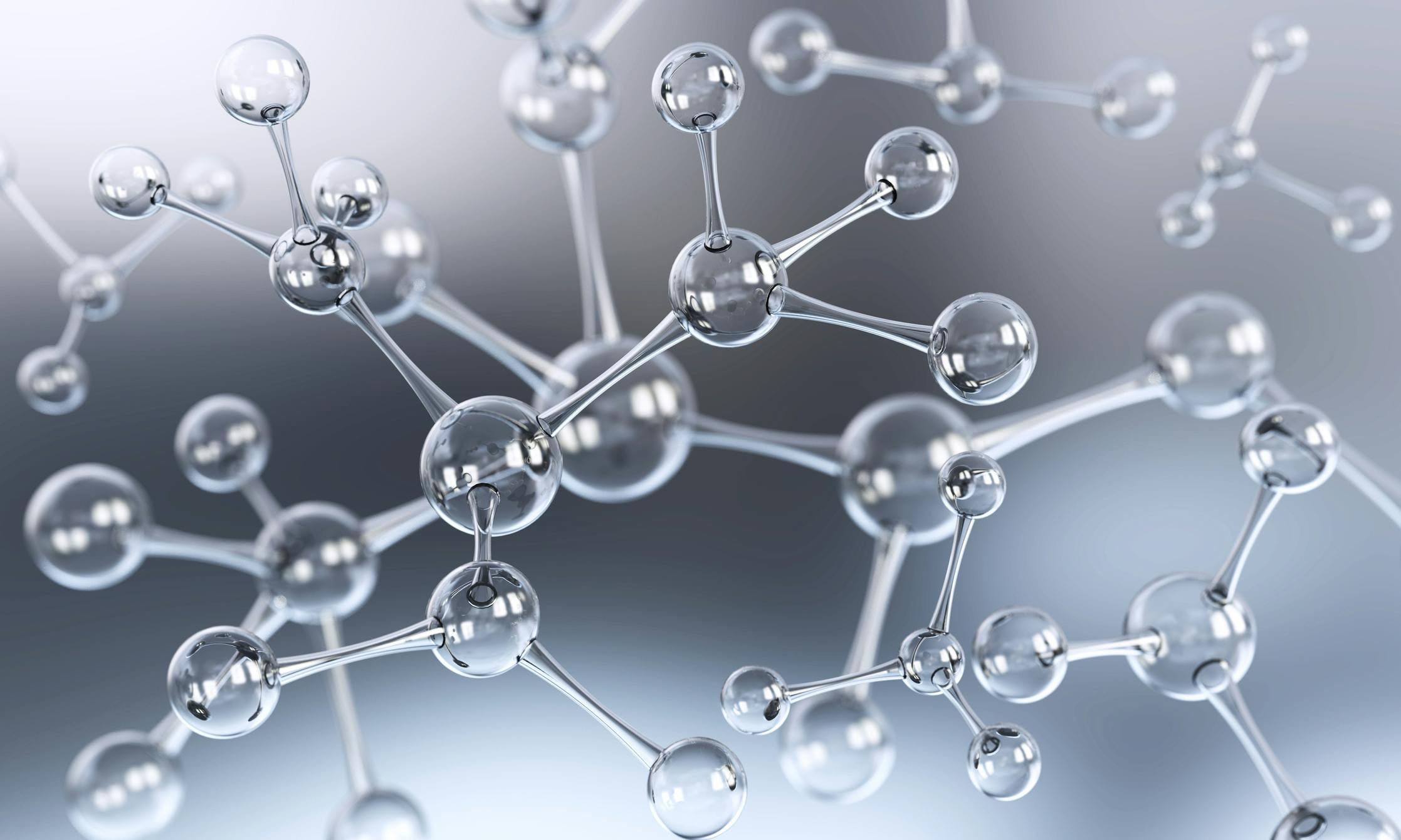 Sophocoll molecules on a grey background